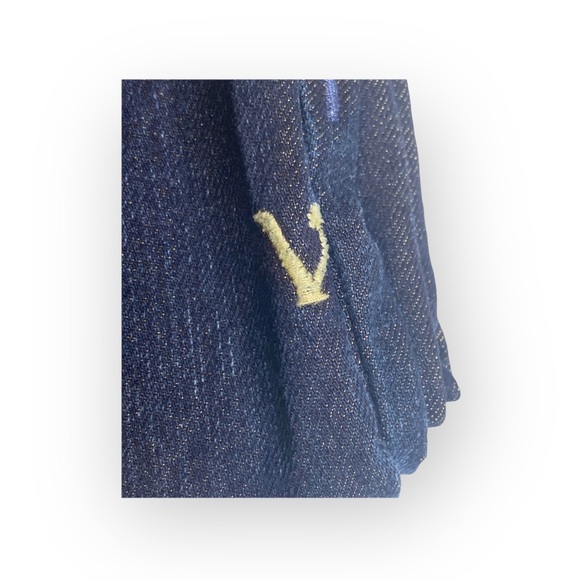 new Denim of Virtue ㋛ Y2K Justice Lurex Trim Flap Pockets Slim Jeans ㋛ Dark ㋛ - Picture 7 of 16